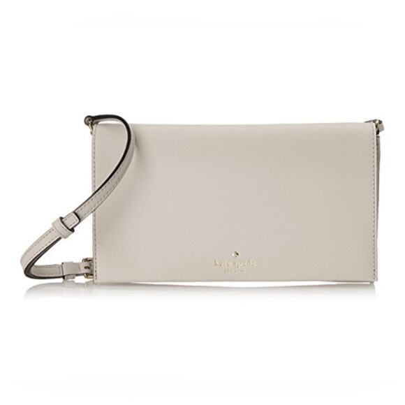 Kate Spade Cedar Street Cali Leather Convertible Cross Body Bag in Crisp Linen - Picture 1 of 9